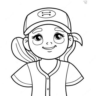 Cute Softball Player Coloring Page 28994-23235