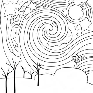 Starry Night Sky Coloring Page 29034-23263