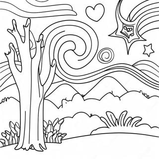 Starry Night Sky Coloring Page 29034-23264