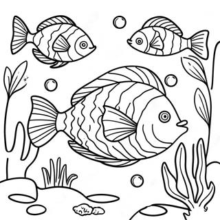 Colorful Fish Swimming In Coral Reef Coloring Page 29044-23269