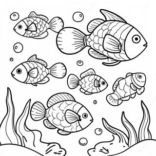 Colorful Fish Swimming In Coral Reef Coloring Page 29044-23270