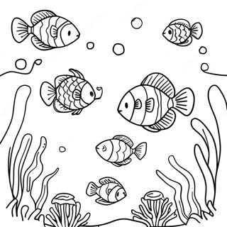 Colorful Fish Swimming In Coral Reef Coloring Page 29044-23271