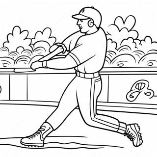 Mets Player Hitting A Home Run Coloring Page 29064-23286