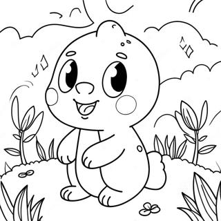 Cute Chao Playing In The Garden Coloring Page 29074-23293