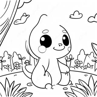 Cute Chao Playing In The Garden Coloring Page 29074-23295