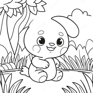 Cute Chao Playing In The Garden Coloring Page 29074-23296