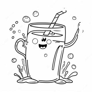 Kool Aid Man Splashing Colorful Drink Coloring Page 29094-23309