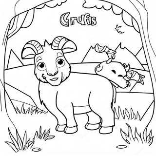 Adventure Of The 3 Billy Goats Gruff Coloring Page 29104-23318