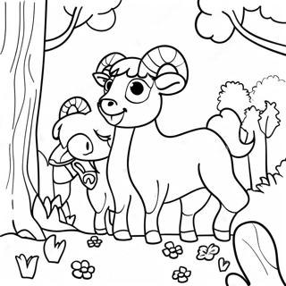 Adventure Of The 3 Billy Goats Gruff Coloring Page 29104-23319