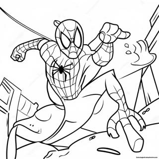 Spiderman Lizard Battle Coloring Page 29113-23329