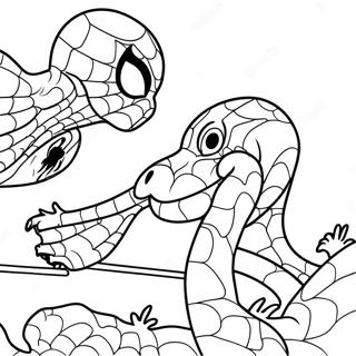 Spiderman And Lizard Face Off Coloring Page 29114-23322