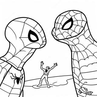 Spiderman And Lizard Face Off Coloring Page 29114-23323