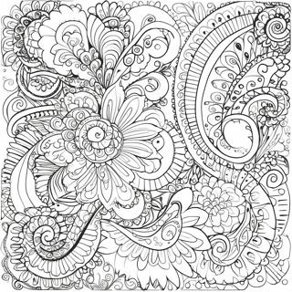 Intricate Paisley Design Coloring Page 29134-23341