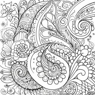 Intricate Paisley Design Coloring Page 29134-23342