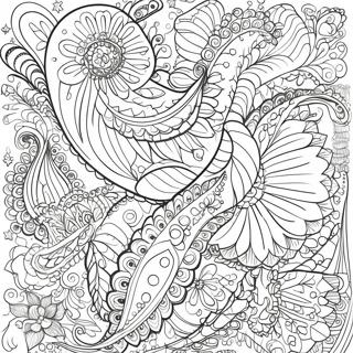 Intricate Paisley Design Coloring Page 29134-23343