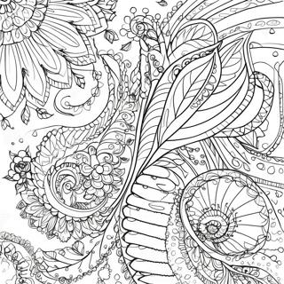 Intricate Paisley Design Coloring Page 29134-23344