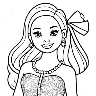 Fashionable Barbie Doll Coloring Page 29164-23366