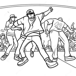 Hip Hop Dance Battle Coloring Page 2916-2378