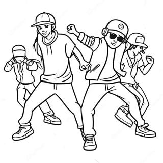 Hip Hop Dance Battle Coloring Page 2916-2379