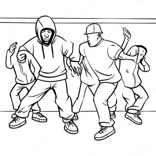 Hip Hop Dance Battle Coloring Page 2916-2380