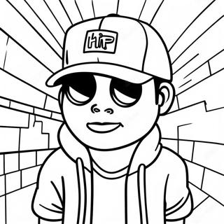 Hip Hop Graffiti Art Coloring Page 2917-2371