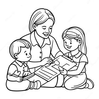 Compassionate Social Worker Helping Kids Coloring Page 29274-23453