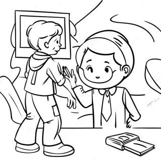 Compassionate Social Worker Helping Kids Coloring Page 29274-23454