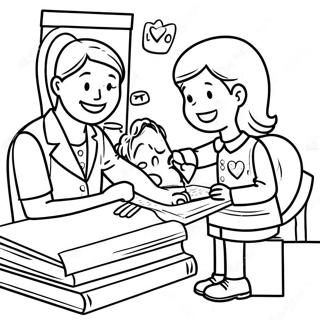 Compassionate Social Worker Helping Kids Coloring Page 29274-23456