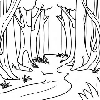 Serene Forest Scene Coloring Page 29304-23478