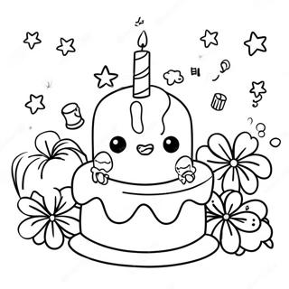 Happy 3rd Birthday Celebration Coloring Page 29343-23502