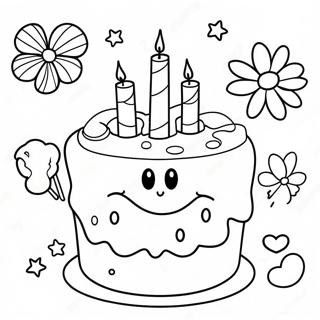 Happy 3rd Birthday Celebration Coloring Page 29343-23503