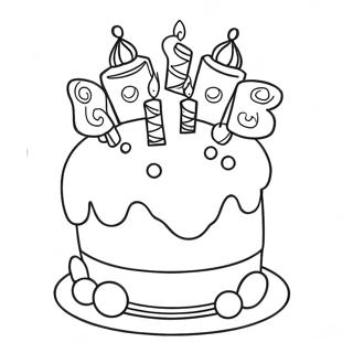 Colorful 3rd Birthday Cake Coloring Page 29344-23511