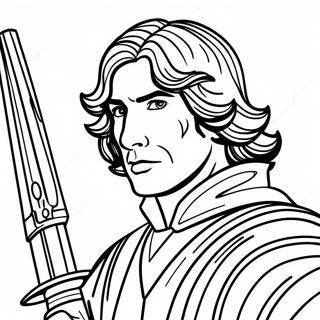 Kylo Ren With Lightsaber Coloring Page 29354-23516