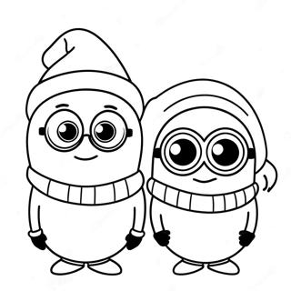 Minions Christmas Coloring Pages