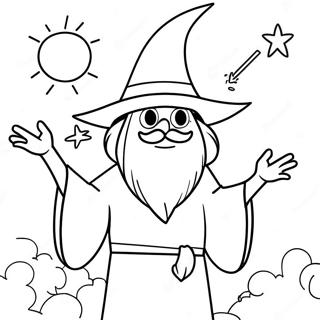 Magical Wizards Casting Spells Coloring Page 29374-23534