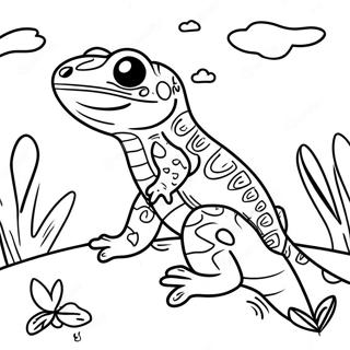 Colorful Leopard Gecko In Nature Coloring Page 29414-23564