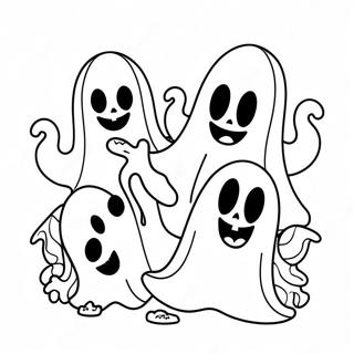 Spooky Ghosts Halloween Coloring Page 29424-23570