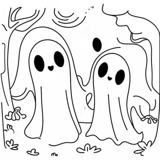 Spooky Ghosts Halloween Coloring Page 29424-23571