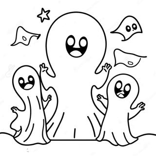 Spooky Ghosts Halloween Coloring Page 29424-23572