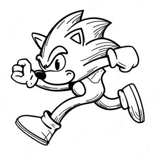 Sonic The Hedgehog Running Fast Coloring Page 29434-23580