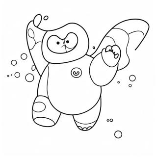 Cute Baymax Flying Coloring Page 29444-23586