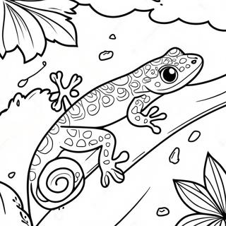 Colorful Gecko In A Tropical Jungle Coloring Page 29474-23613