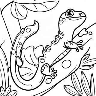 Colorful Gecko In A Tropical Jungle Coloring Page 29474-23614