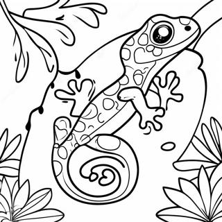 Colorful Gecko In A Tropical Jungle Coloring Page 29474-23615