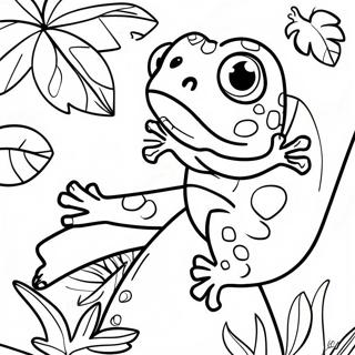 Colorful Gecko In A Tropical Jungle Coloring Page 29474-23616