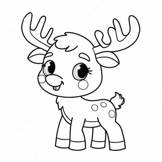 Cute Christmas Reindeer Coloring Page 29484-23618