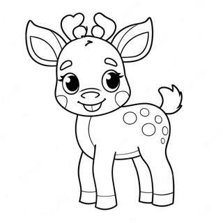 Cute Christmas Reindeer Coloring Page 29484-23620