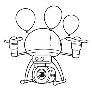 Colorful Drone With Balloons Coloring Page 29534-23663