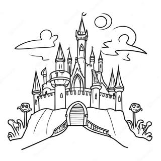 Gothic Creepy Castle Coloring Page 29553-23669