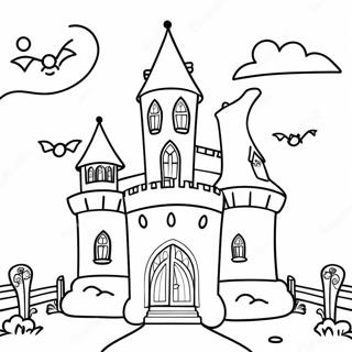 Gothic Creepy Castle Coloring Page 29553-23672